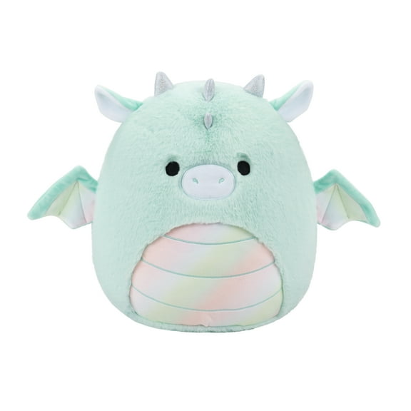 Squishmallows FuzzAMallow Official 12 inch Joey the Teal Dragon with Rainbow Belly - Child's Ultra Soft Plush Toy