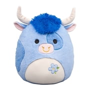 Squishmallows FuzzAMallow Official 16 inch Bermayeh the Blue Bull With Flower Embroidery - Childs Ultra Soft Plush Toy