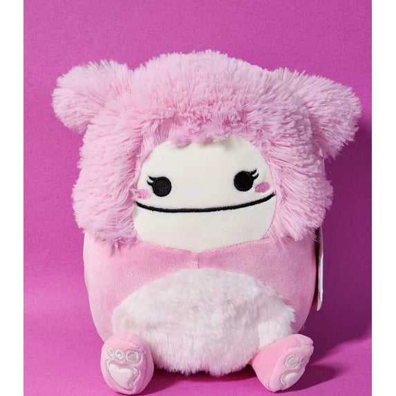 Squishmallows Fuzzy Belly Squad Brina the Pink Bigfoot Yeti Sasquatch 7" NWT