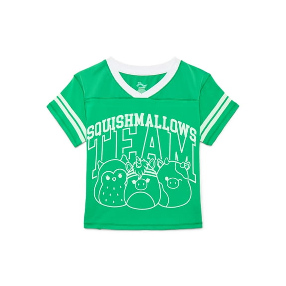 Squishmallows Girl's Active Jersey Top with Short Sleeves, Sizes 4-12