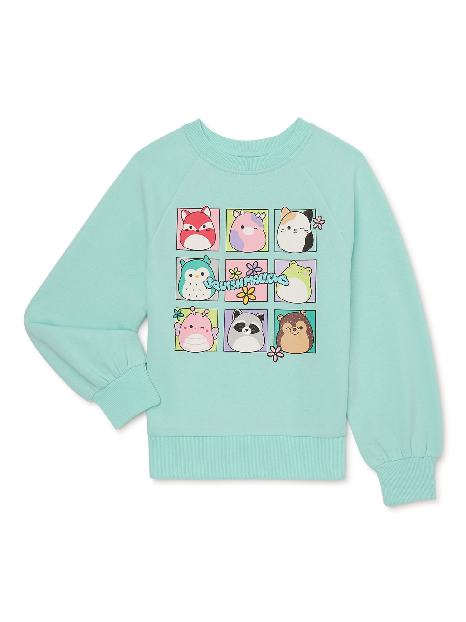 Squishmallows Girls Long Sleeve Graphic Sweatshirt, Sizes 4/5-14/16 ...