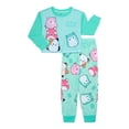 thumbnail image 1 of Squishmallows Girls Long Sleeve Top and Pants Pajama Set, 2-Piece, Sizes 6-12, 1 of 3