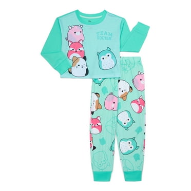 Squishmallows Girls Long Sleeve Top and Pants Pajama Set, 2-Piece, Sizes 6-12