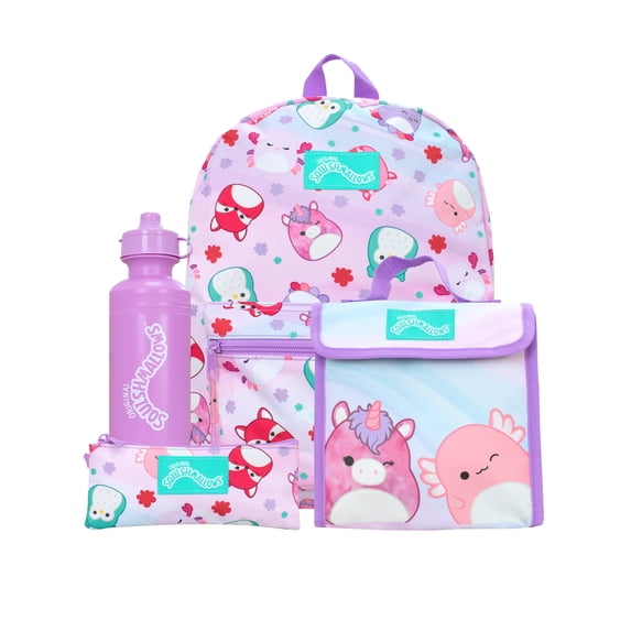 Squishmallows Girls School Bag 4 Piece Set One Size