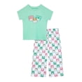 thumbnail image 1 of Squishmallows Girls Short Sleeve Snug Fit Sleep Top and Pants Pajama Set, 2-Piece, Sizes 4-10, 1 of 3