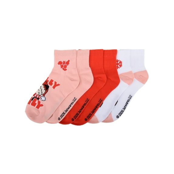 Squishmallows Holiday Girls Ankle Sock 3-Pack Gift Box Set, Medium