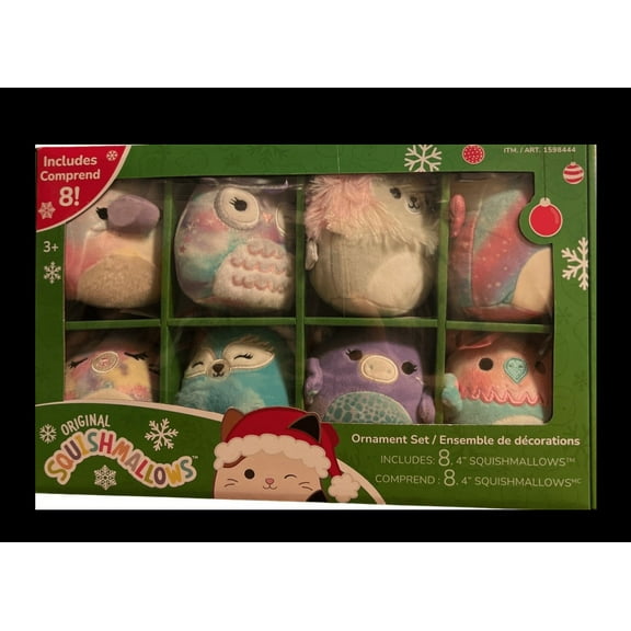 Squishmallows Holiday Ornament Set of 8