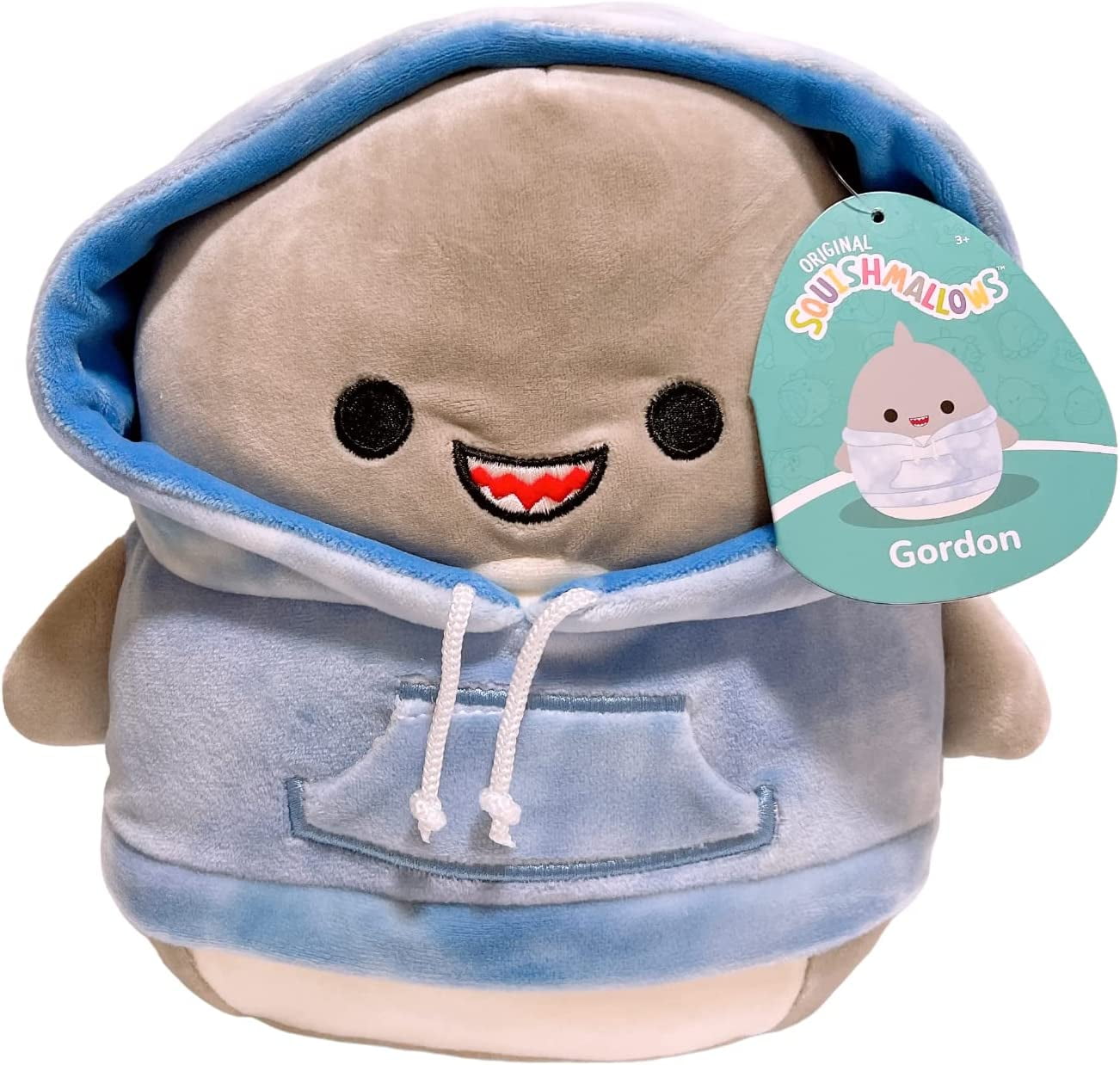 Squishmallows Hoodie Animal Squad Plush Toy (12" Gordon The Shark) Unisex Plush Toy