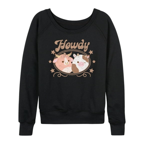 Squishmallows - Howdy Cows - Women's French Terry Long Sleeve Pullover