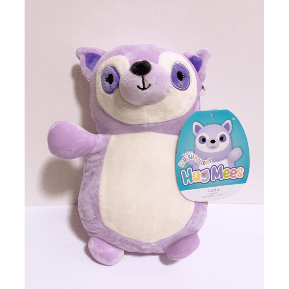 Squishmallows HugMees 10" Layla the Purple Lemur Animal Plush Doll Toy