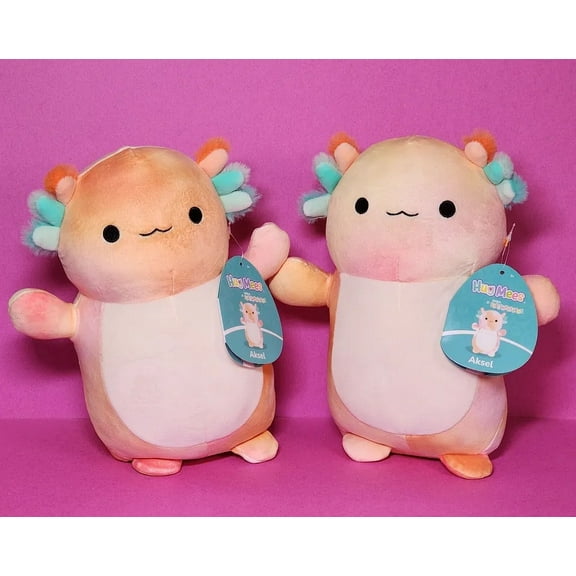 Squishmallows HugMees Aksel the Rainbow Tie Dye Axolotl 10" NWT Deep Sea Squad