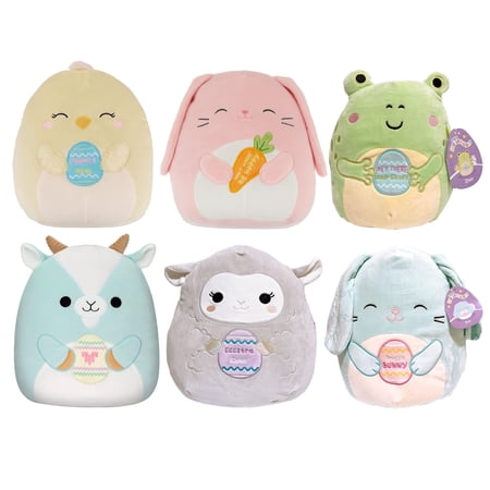 Squishmallows Kellytoy Easter 5" Set of 6 Mini Plush Doll Zhen the Frog, Olana the Lamb