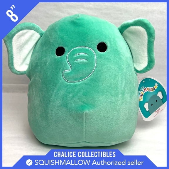 Squishmallows Kellytoy Plush Animal Squad Diego the Elephant 8" NWT