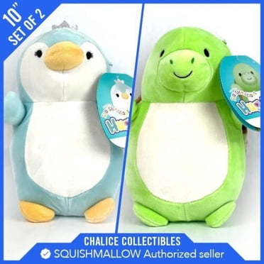 Squishmallows Kellytoy Hug Mees Plush - Raina Blue Penguin & Henry The Turtle (Small)
