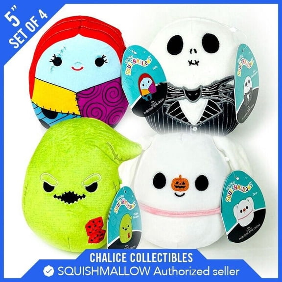 Squishmallows Kellytoy Plush NBC Oogie Zero Jack Sally 5"