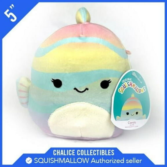 Squishmallows Kellytoy Plush Sealife Squad Canda the Rainbow Fish 5"