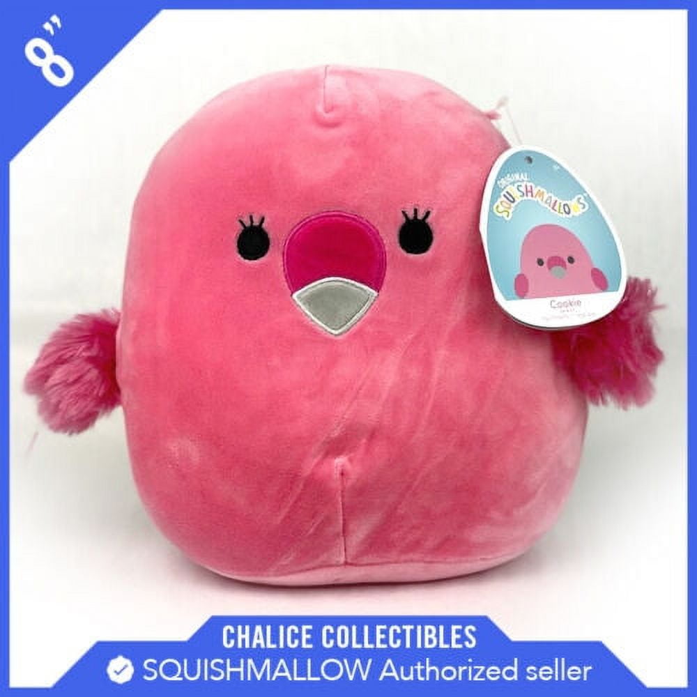 Squishmallow 12 COOKIE FLAMINGO Pink Valentine's Day Heart Bow SOFT Plush  NWT