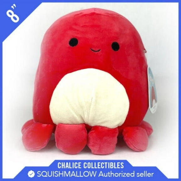 Squishmallows Kellytoy Plush Sealife Squad Veronica the Red Octopus 8"