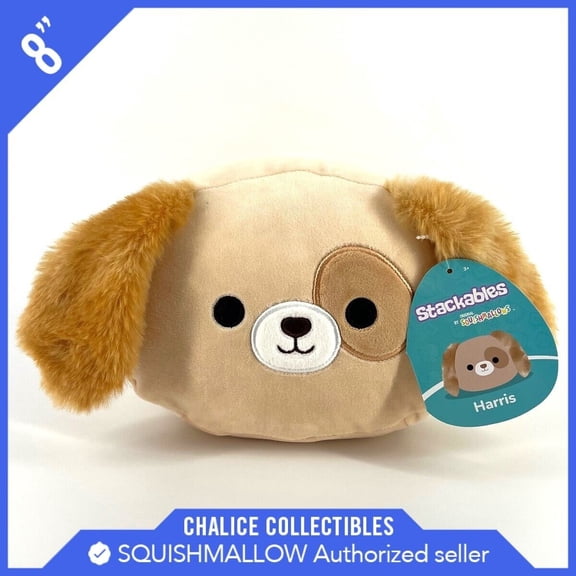 Squishmallows Kellytoy Plush Stackable Harris the Dog 8"