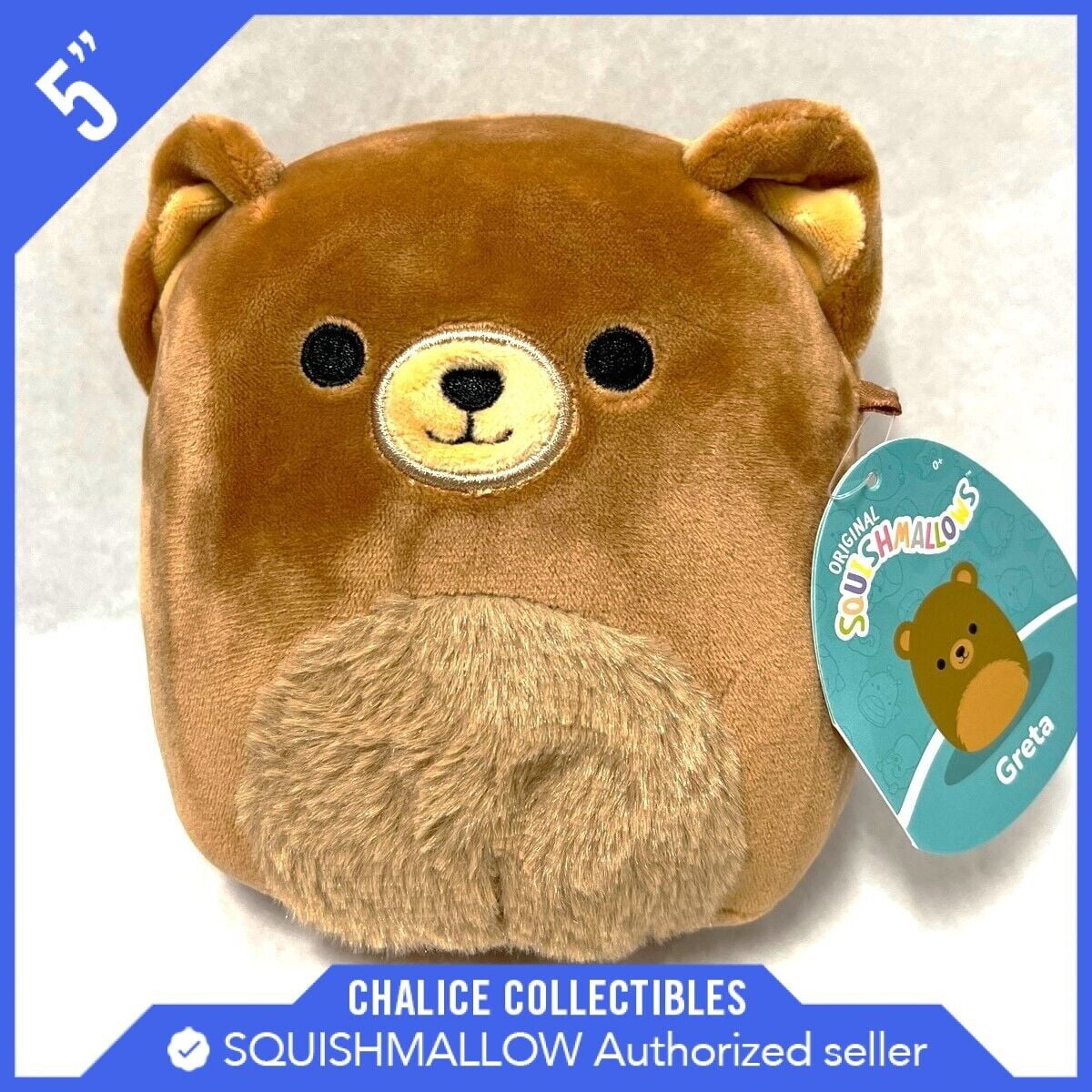 Squishmallows Kellytoy Plush Wilderness Animal Greta the Grizzly Bear 5 NWT Walmart