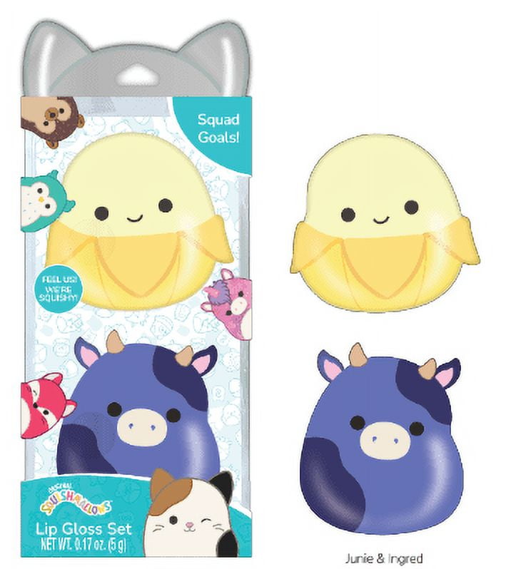 Squishmallows Lip Gloss Set - Junie and Ingred, 2 Pieces