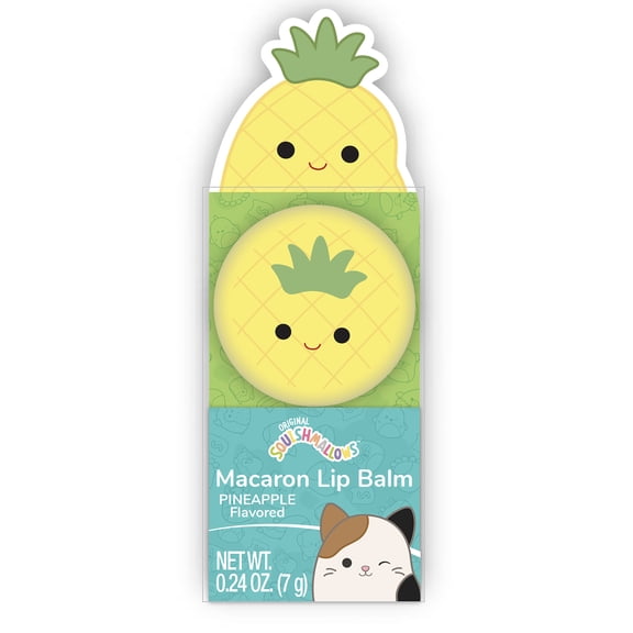 Squishmallows Macaroon Lip Balm, Pineapple Flavored, 0.24 oz