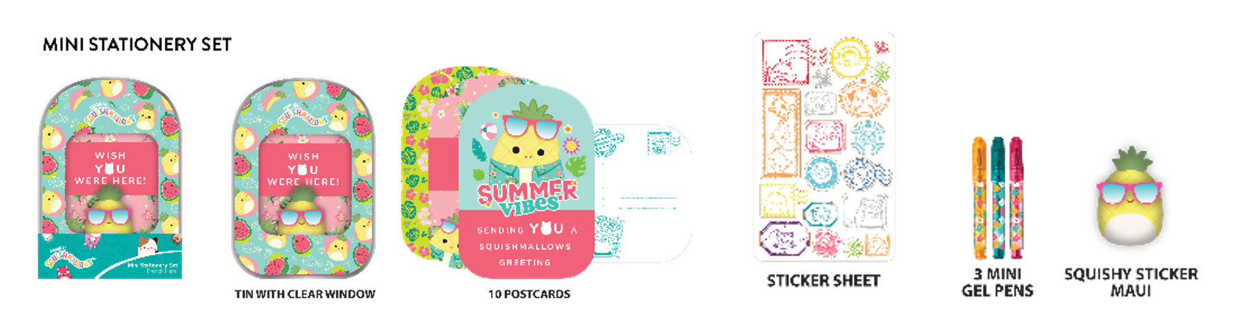 Squishmallows Mini Tin Stationery Set