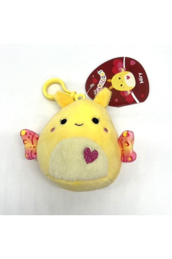 Squishmallow Kellytoy Mini Plush Clip On 3.5" Miry the Moth Valentines