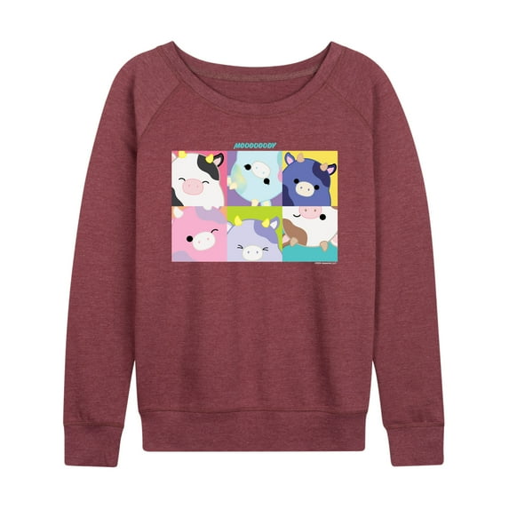 Squishmallows - Mooody Cow Grid - Women's French Terry Pullover Sweatshirt
