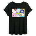 thumbnail image 1 of Squishmallows - Mooody Cow Grid - Womens Oversized Graphic T-Shirt, 1 of 4