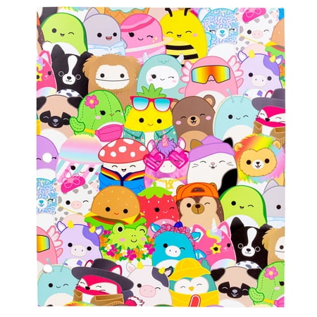 Squishmallows Multi Squishmallows 2 Pocket Folder, 3 Hole Punch, Multi Color