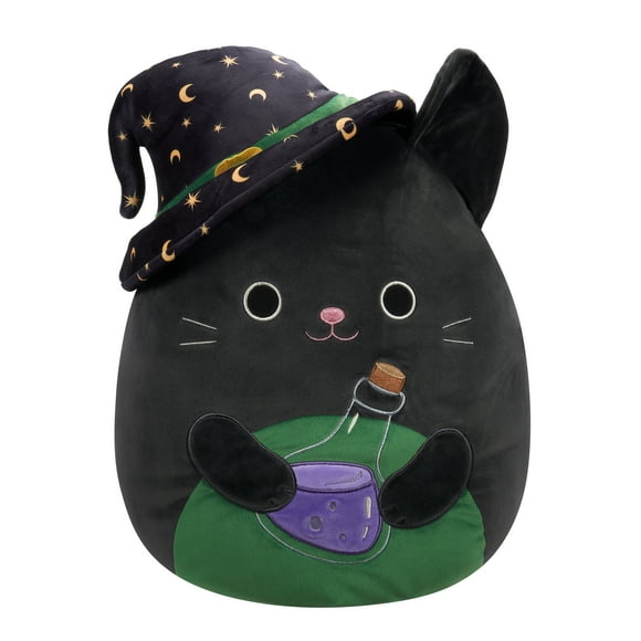 Squishmallows Official 16 inch Cleo the Black Cat with Witch Hat - Child's Ultra Soft Stuffed Plush Toy