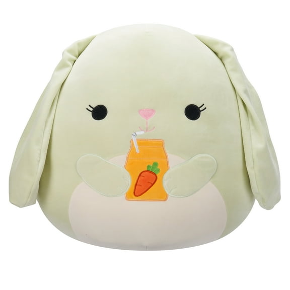 Squishmallows 16 Hara the Green Bunny with Carrot Juice - Ultra Soft Easter Plush Toy