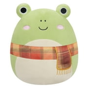 Squishmallows Official 7.5 inch Wendy the Green Frog with Plaid Scarf - Child's Ultra Soft Plush Toy
