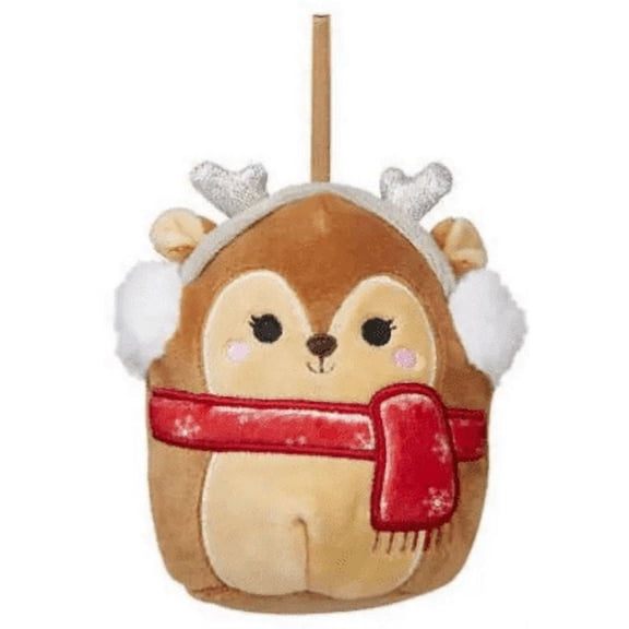 Squishmallows Official Darla the Reindeer 4-Inch Ornament Plush