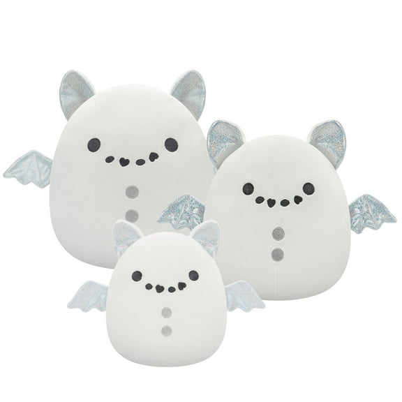 Squishmallows Official Emily the Bat, Snowman Select Series Bundle, 5 inch, 8 inch and 12 inch Plush Toys