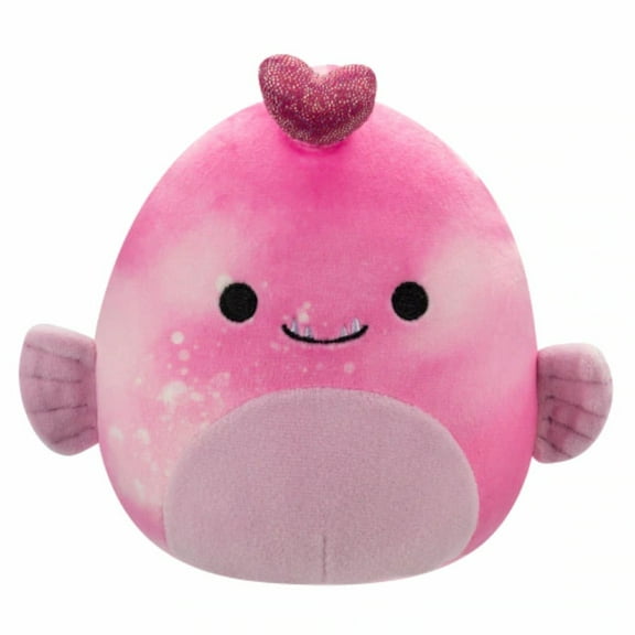Squishmallows Official Kellytoy 5 Inch Soft Plush Valentines (Sy the Anglerfish)