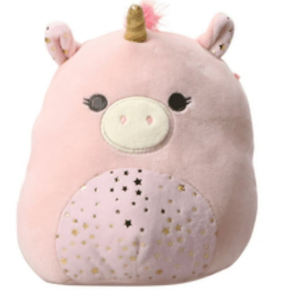 Squishmallows Official Kellytoy 7.5 Inch Mikah Unicorn Soft Squishy Plush Toy Animal Pink, Gold Stars on Belly