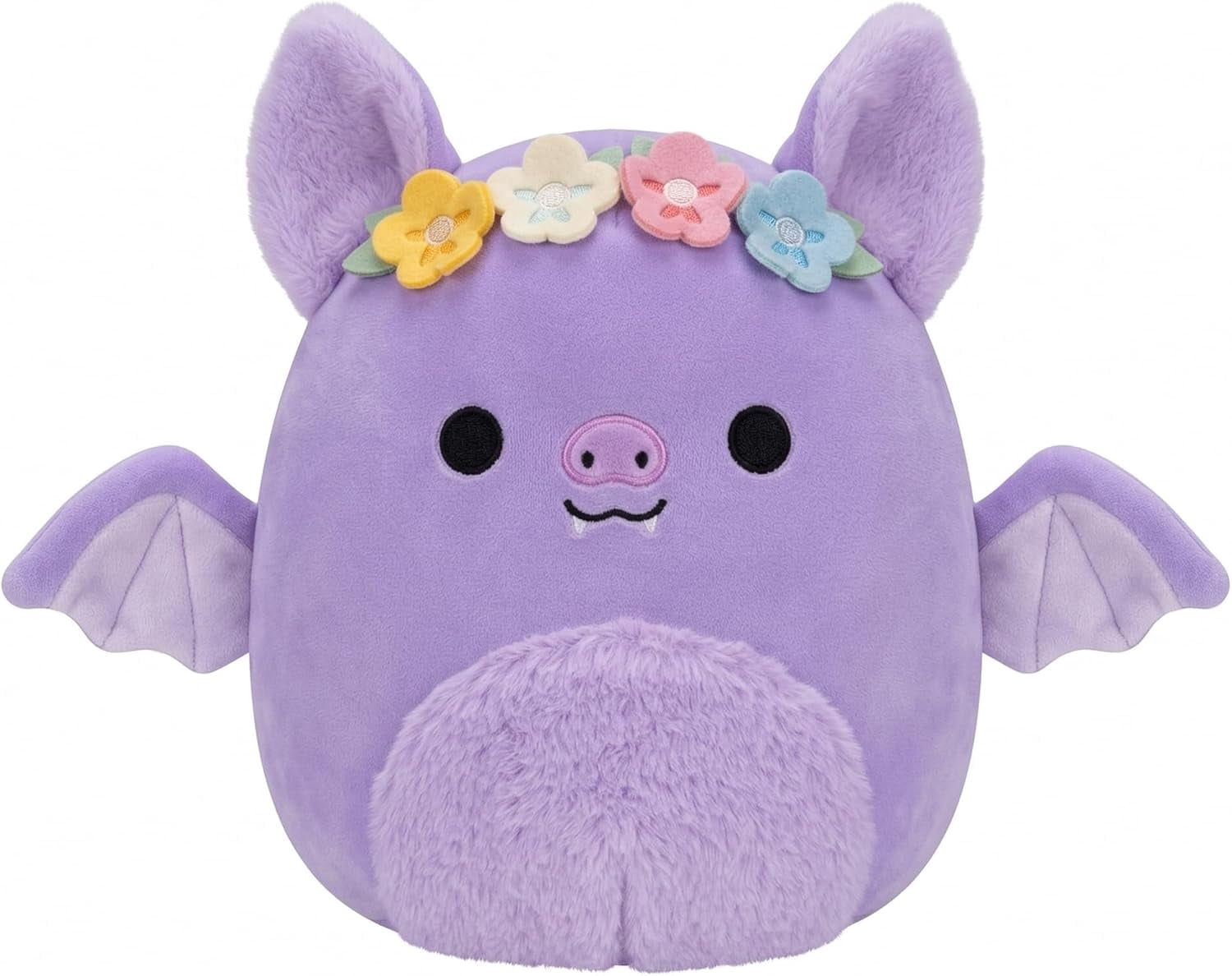 Squishmallows Official Kellytoy 8 Inch Nicolas the Bat 2026 - Purple Bat Plush with Easter Floral Crown