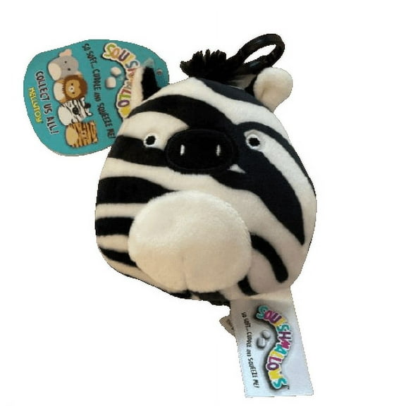 Squishmallows Official Kellytoy Plush 3.5" Freddie the Zebra Clip-on