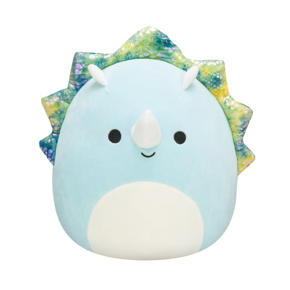Squishmallows Official 7.5 inch Malik the Blue Triceratops - Child's Ultra Soft Stuffed Plush Toy