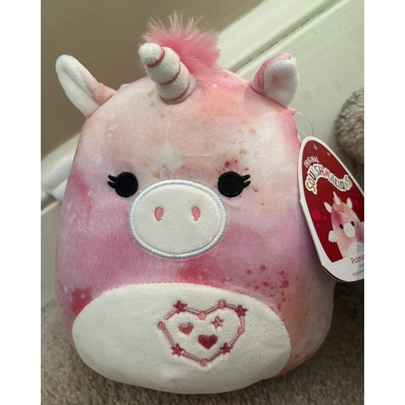 Squishmallows Official Kellytoy Plush 7 Inch Squishy Soft Plush Toy Animals (Palmina Unicorn Valentines)