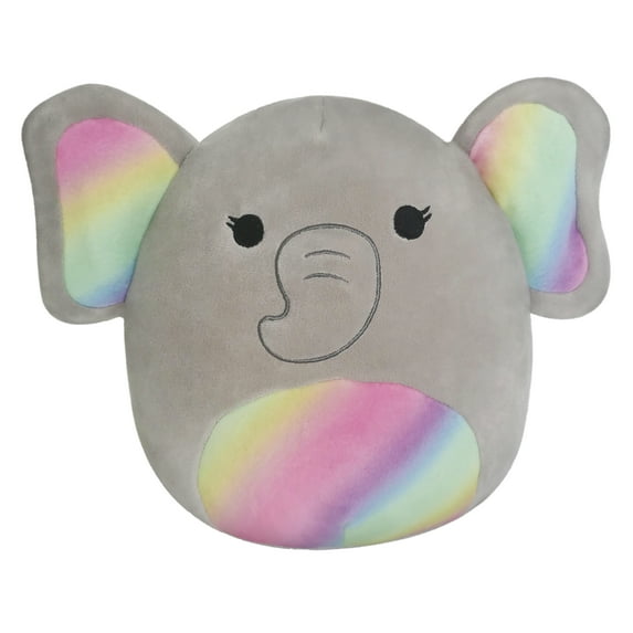Squishmallows Official 7.5 inch Grey Elephant Rainbow Ears and Belly - Child's Ultra Soft Plush Toy