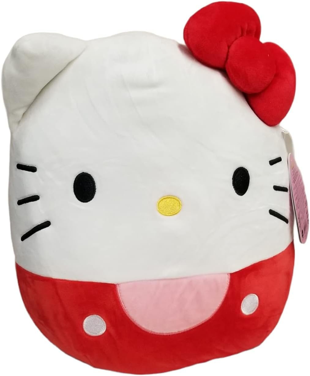 Squishmallows Official Kellytoy Sanrio Squad Squishy Stuffed Plush Toy Animal Hello Kitty Red, 8 Inch