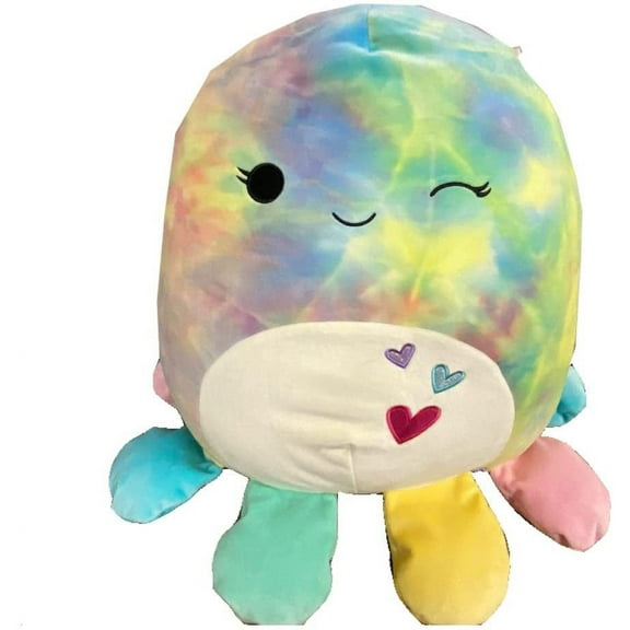 Squishmallows Official Kellytoy Valentines Squad Squishy Soft Plush Toy Animal (16 Inch, Opal Octopus (Winking))