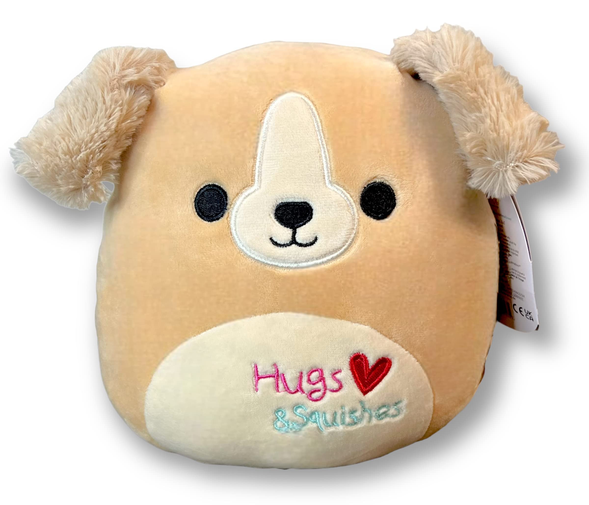 Squishmallows Official Kellytoy Valentines Squad Squishy Soft Plush Toy Animal (8 Inch, Stevon The Tan Dog)