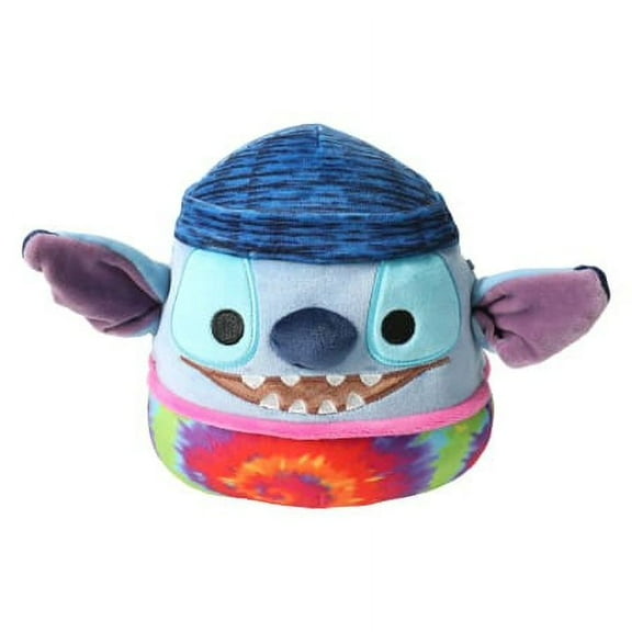 Squishmallows Official Kellytoys 8 Inch Stitch the Alien Hippie With Tye-Dye Shirt and Beanie Hat Ultimate Soft Plush Toy