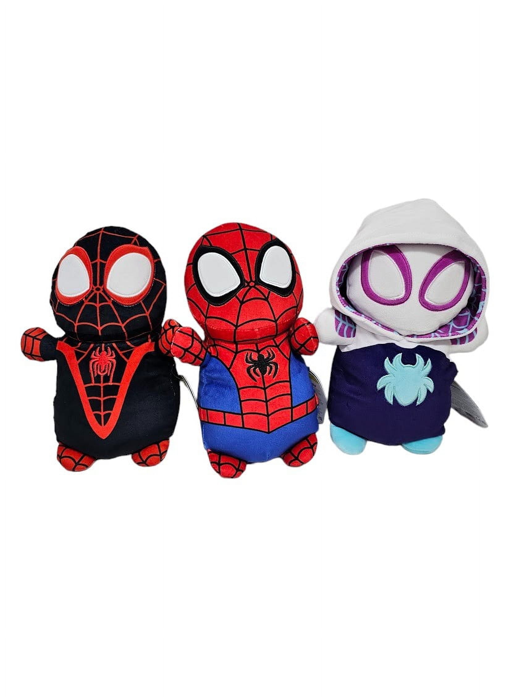 Squishmallows Official Kellytoys Plush 10 Inch Spidey, Gwen and Miles Moral Morales Hugmee Full Set Plush Stuffed Toy
