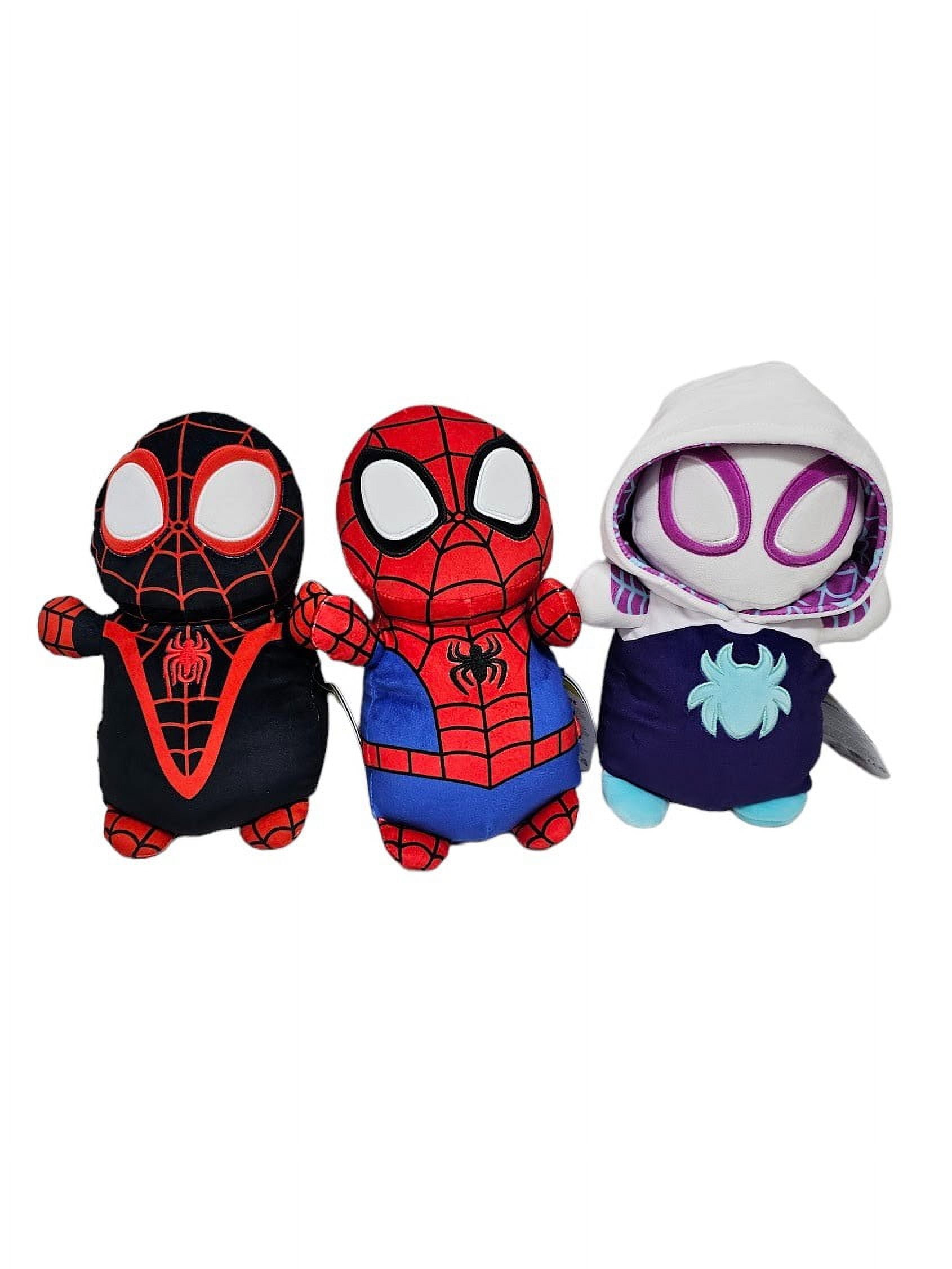 Squishmallows Official Kellytoys Plush 10 Inch Spidey, Gwen and Miles Moral Morales Hugmee Full Set Plush Stuffed Toy