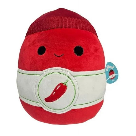 Squishmallows Official Kellytoys Plush 12 Inch Illia the Sriracha Hot Sauce Food Squad Ultimate Soft Stuffed Toy with Red Knit Cap